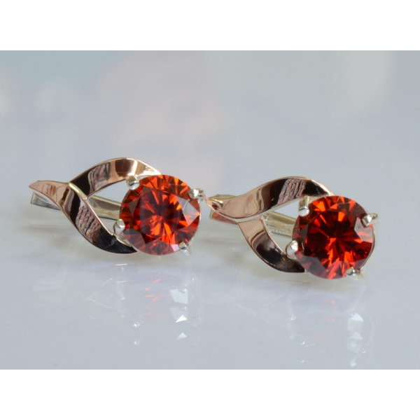 Серебряные серьги с золотыми пластинами (181с)