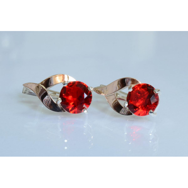 Серебряные серьги с золотыми пластинами (181с)