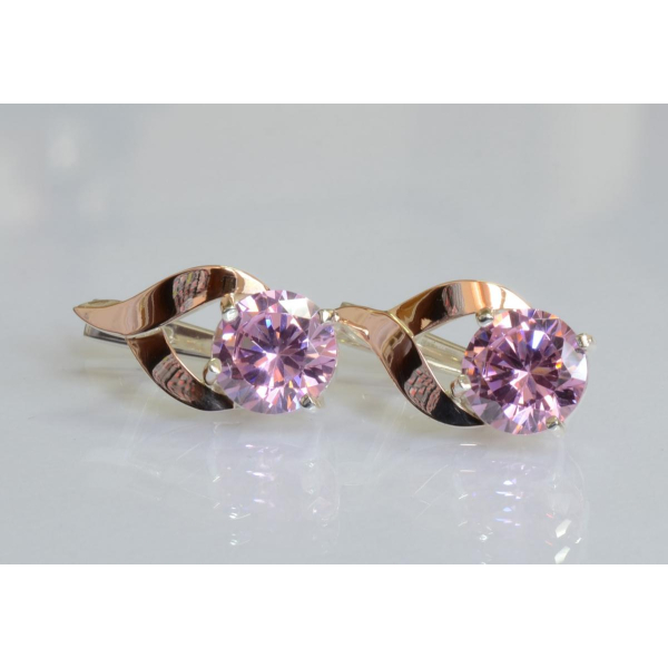 Серебряные серьги с золотыми пластинами (181с)