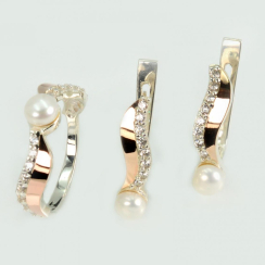 Серебряный набор с золотыми пластинами