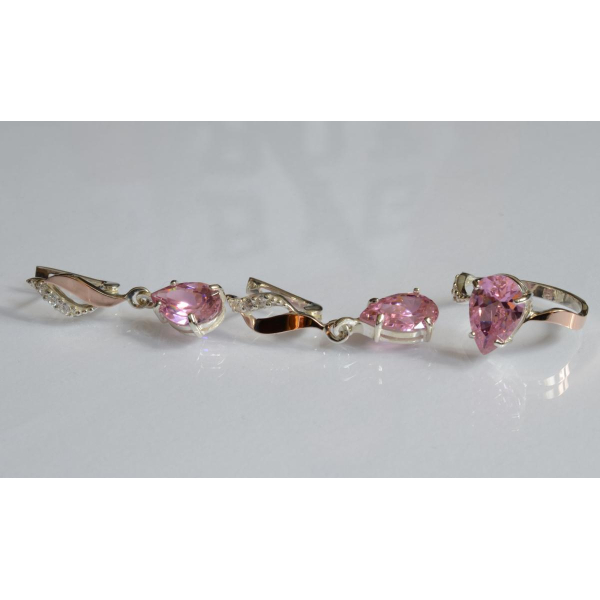 Серебряный набор с золотыми пластинами (183)