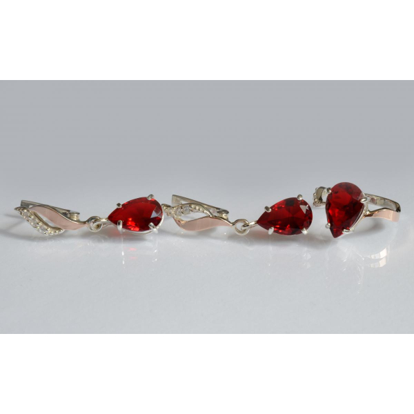 Серебряный набор с золотыми пластинами (183)