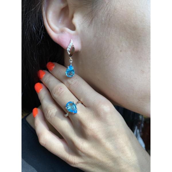 Серебряный набор с золотыми пластинами (183)