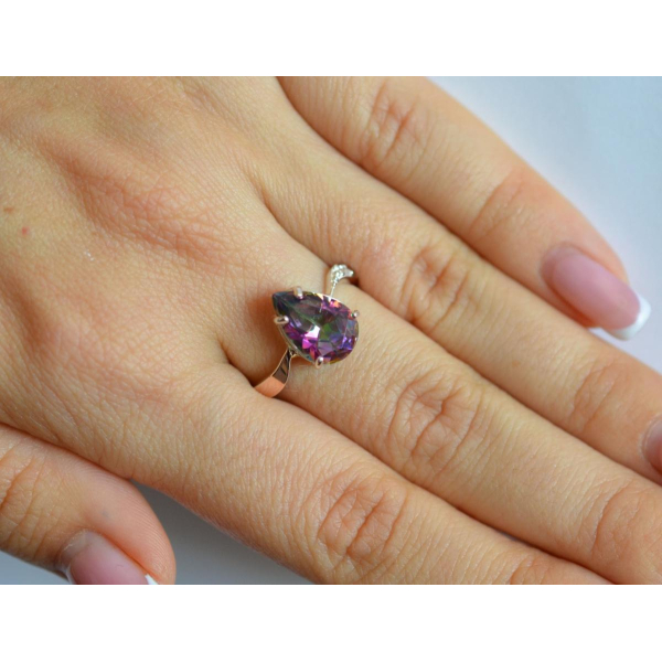 Серебряное кольцо с золотыми вставками (183к)