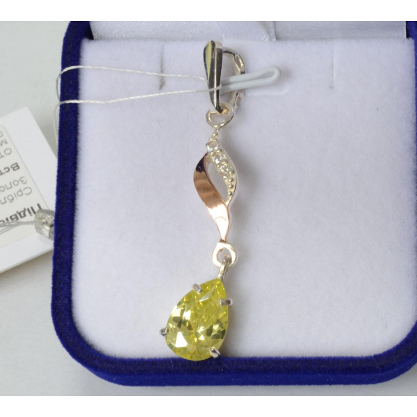 Серебряная подвеска с золотими вставками (183п)