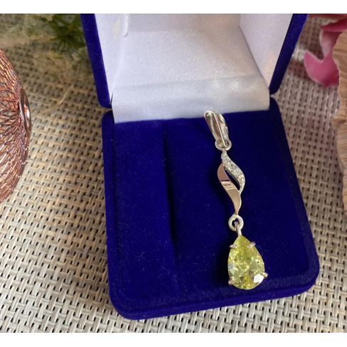 Серебряная подвеска с золотими вставками