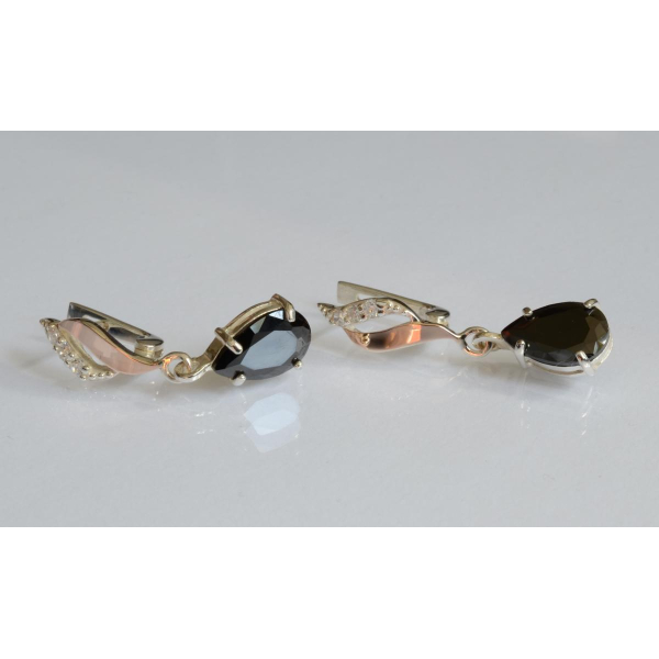 Серебряные серьги с золотыми пластинами (183с)