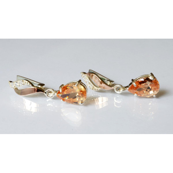 Серебряные серьги с золотыми пластинами (183с)