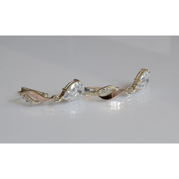 Серебряные серьги с золотыми пластинами (183с)