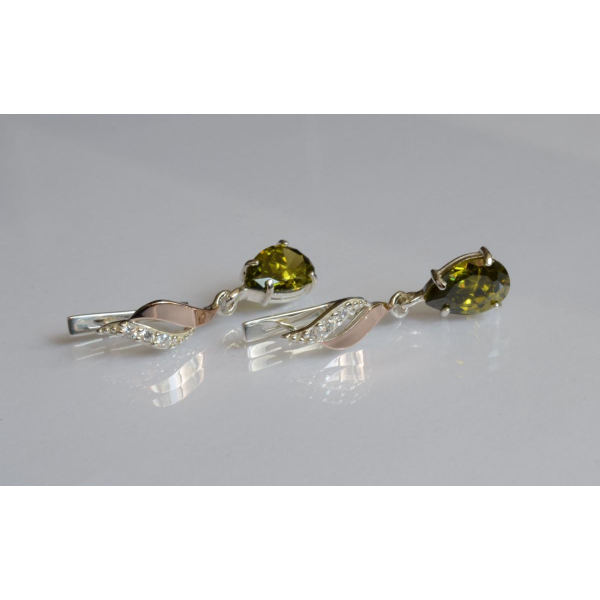 Серебряные серьги с золотыми пластинами (183с)