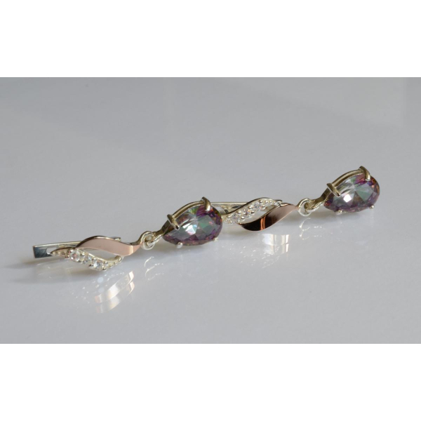 Серебряные серьги с золотыми пластинами (183с)