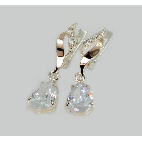 Серебряные серьги с золотыми пластинами (183с)