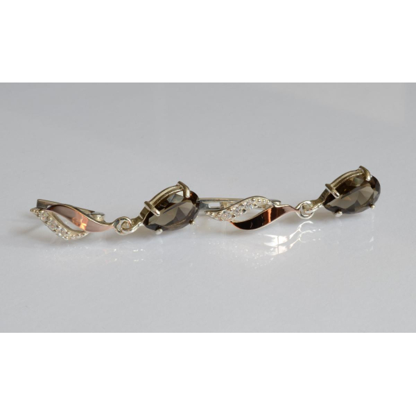 Серебряные серьги с золотыми пластинами (183с)