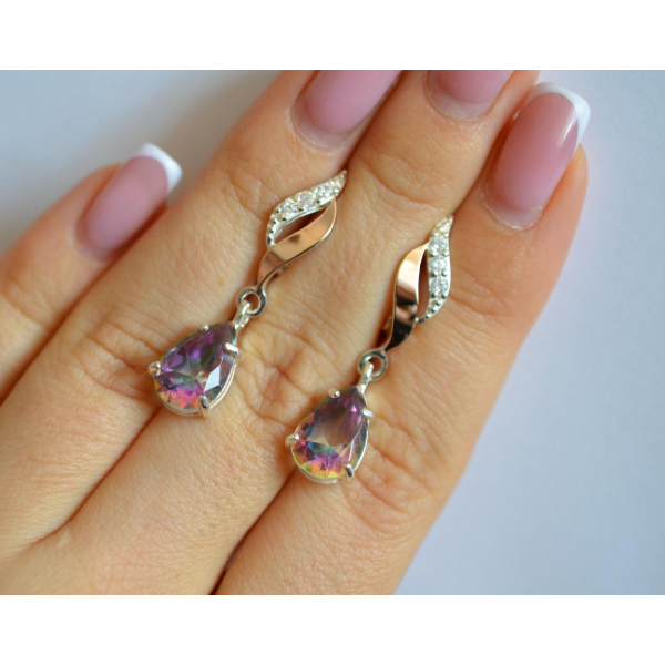 Серебряные серьги с золотыми пластинами (183с)