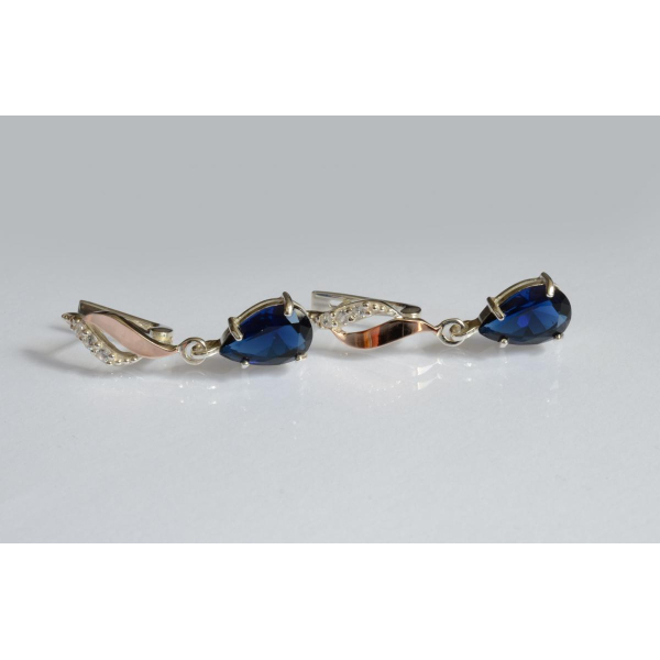 Серебряные серьги с золотыми пластинами (183с)