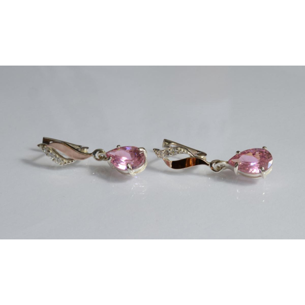 Серебряные серьги с золотыми пластинами (183с)