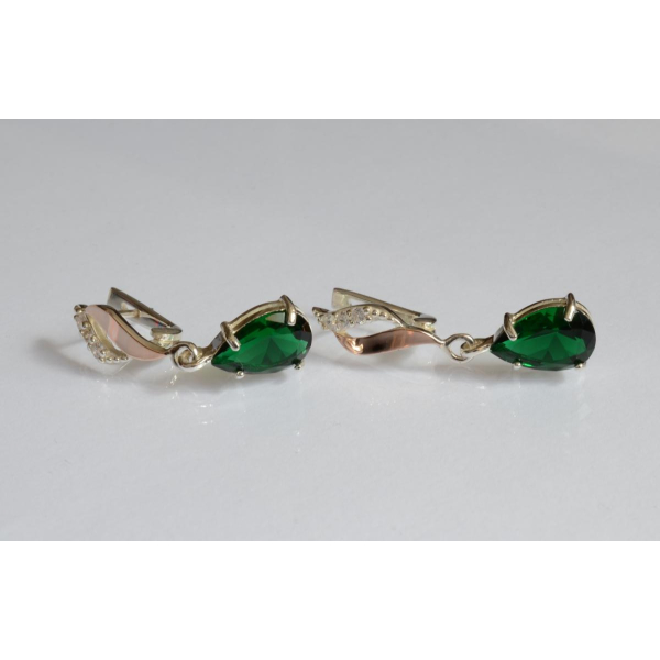 Серебряные серьги с золотыми пластинами (183с)