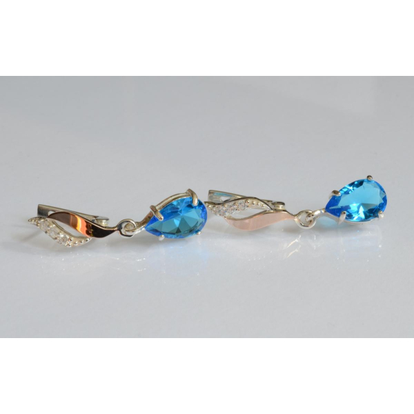 Серебряные серьги с золотыми пластинами (183с)