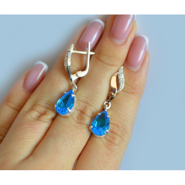 Серебряные серьги с золотыми пластинами (183с)