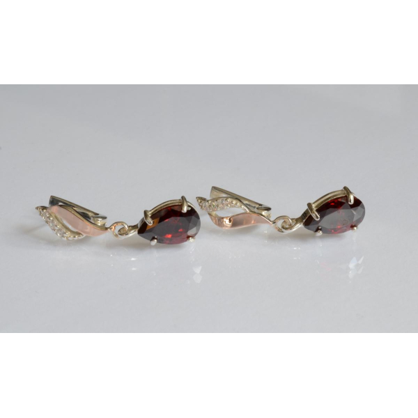 Серебряные серьги с золотыми пластинами (183с)