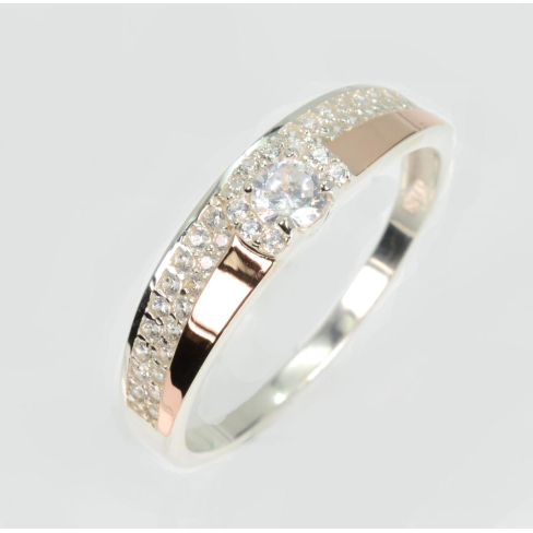 Срібна каблучка з золотими вставками