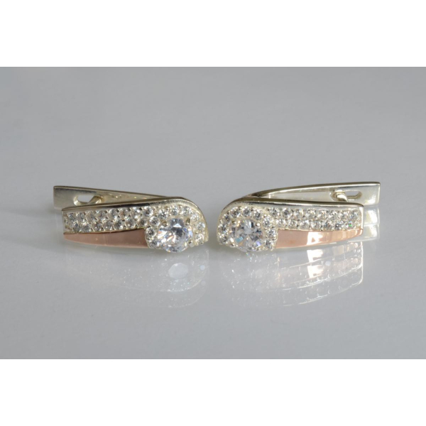 Серебряные серьги с золотыми пластинами (184с)