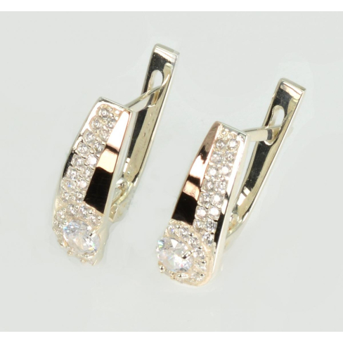 Серебряные серьги с золотыми пластинами