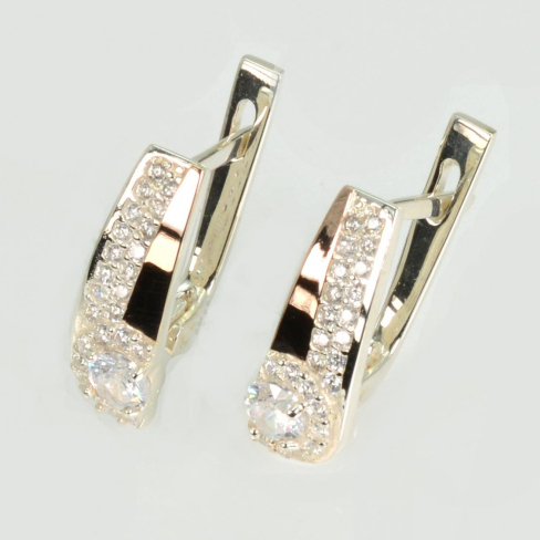 Серебряные серьги с золотыми пластинами