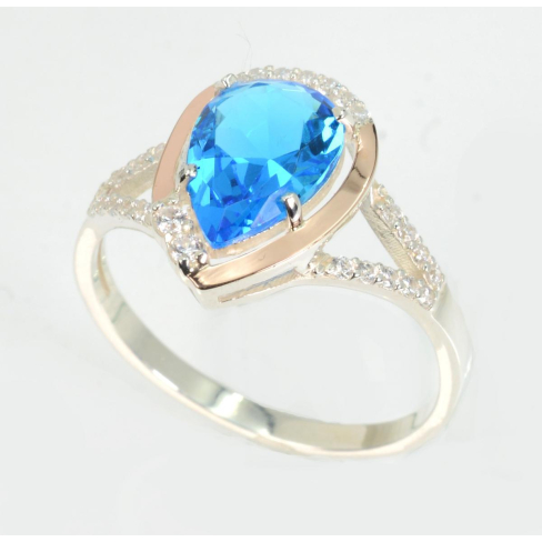 Срібна каблучка з золотими вставками