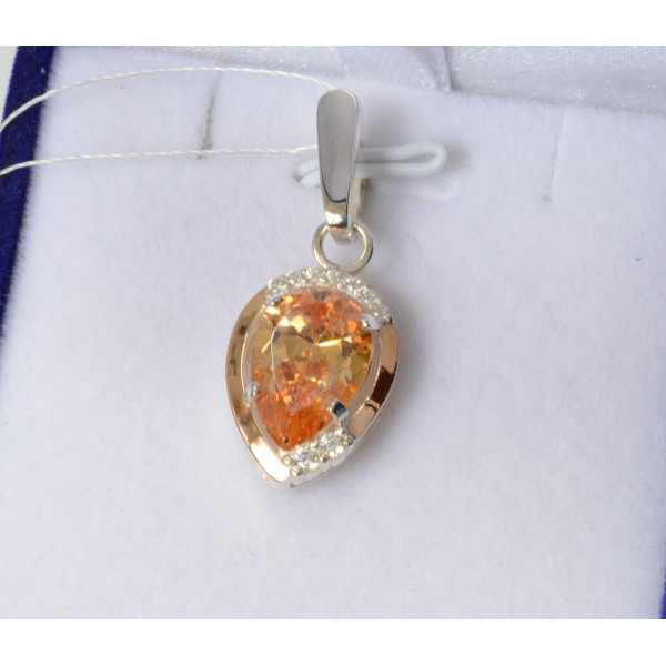 Серебряная подвеска с золотими вставками (185п)