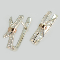 Серебряные серьги с золотыми пластинами