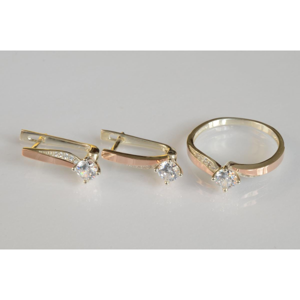 Серебряный набор с золотыми пластинами (187)