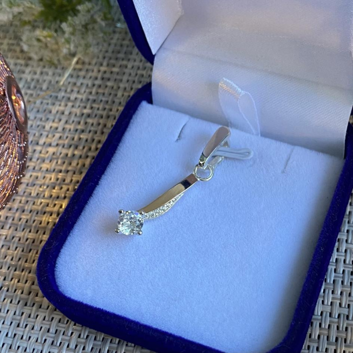 Серебряная подвеска с золотими вставками (187п)