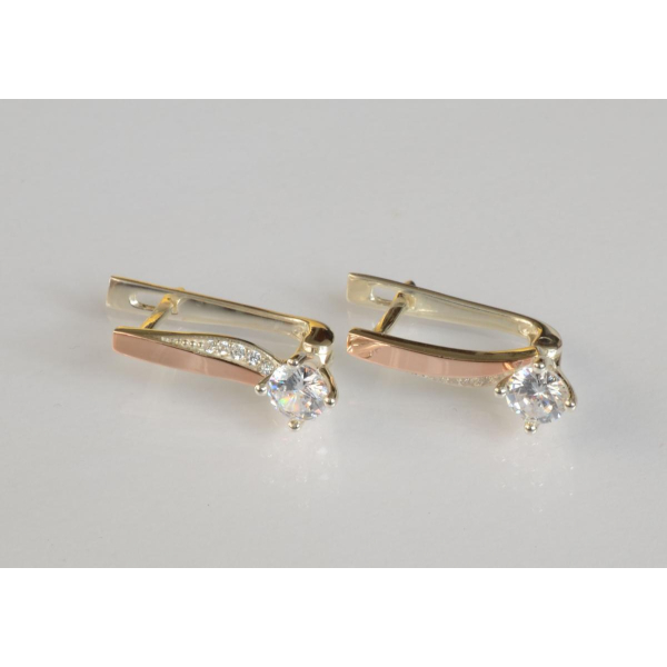 Серебряные серьги с золотыми пластинами (187с)