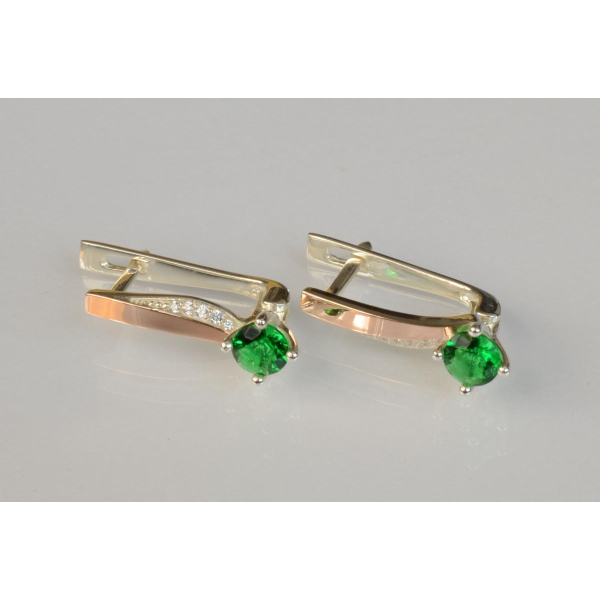 Серебряные серьги с золотыми пластинами (187с)