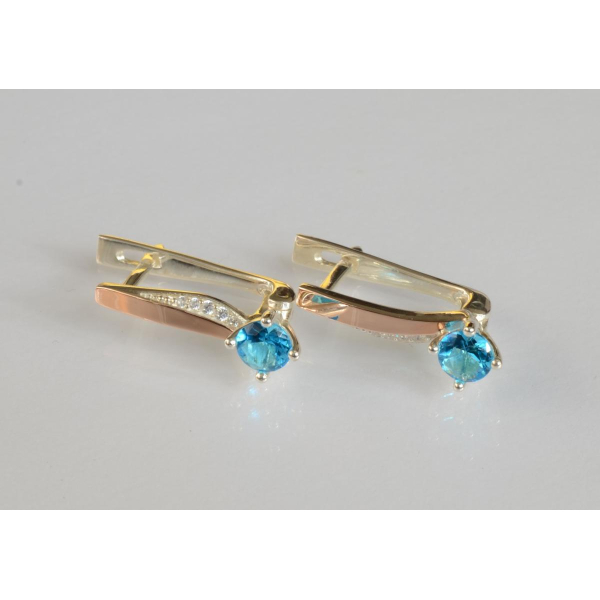 Серебряные серьги с золотыми пластинами (187с)