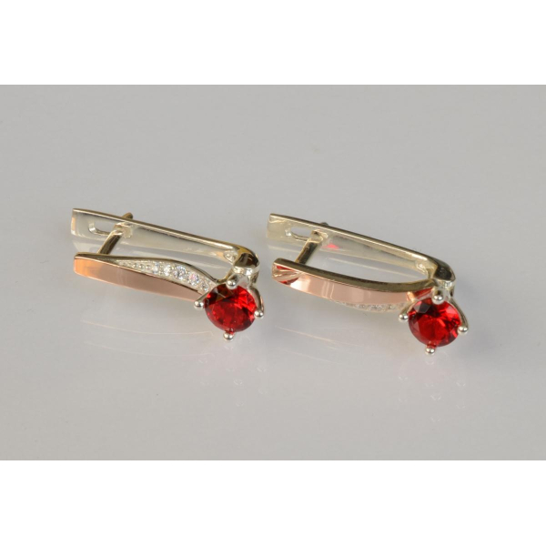 Серебряные серьги с золотыми пластинами (187с)