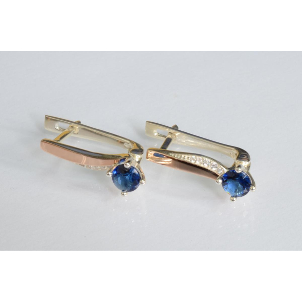 Серебряные серьги с золотыми пластинами (187с)