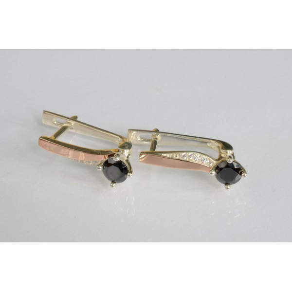 Серебряные серьги с золотыми пластинами (187с)