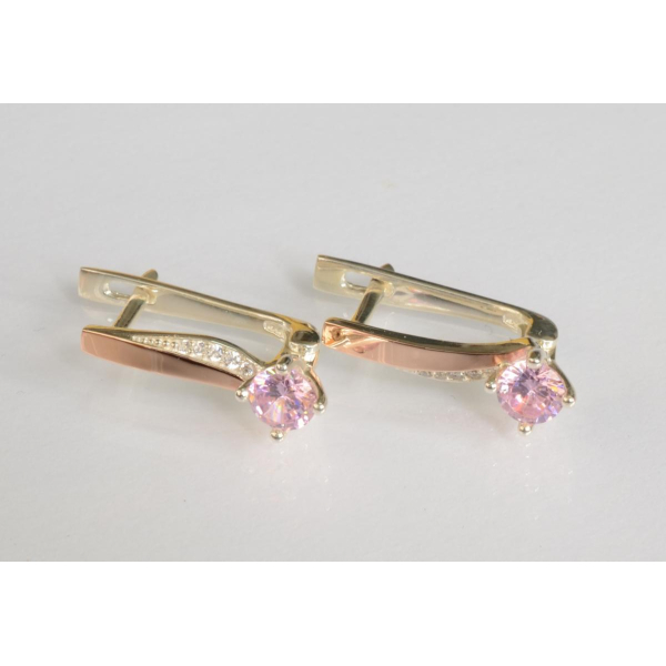 Серебряные серьги с золотыми пластинами (187с)