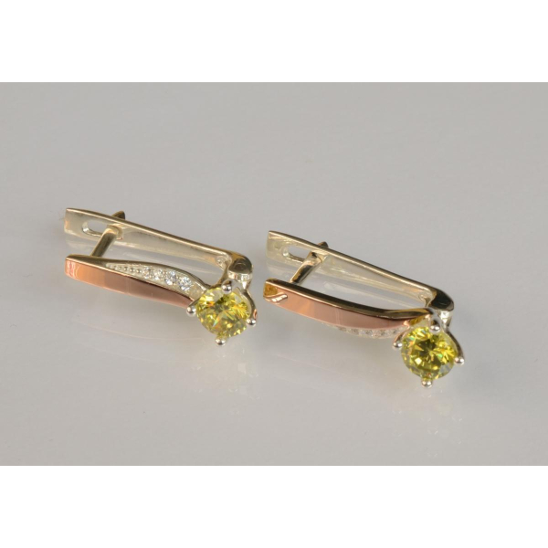 Серебряные серьги с золотыми пластинами (187с)