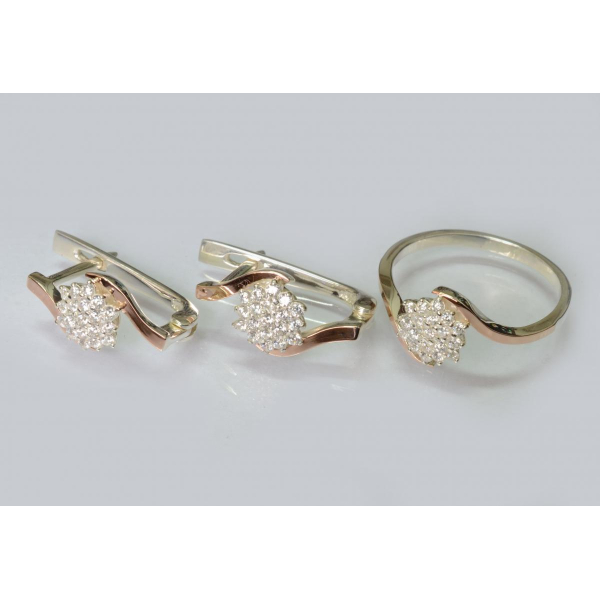 Серебряный набор с золотыми пластинами (188)