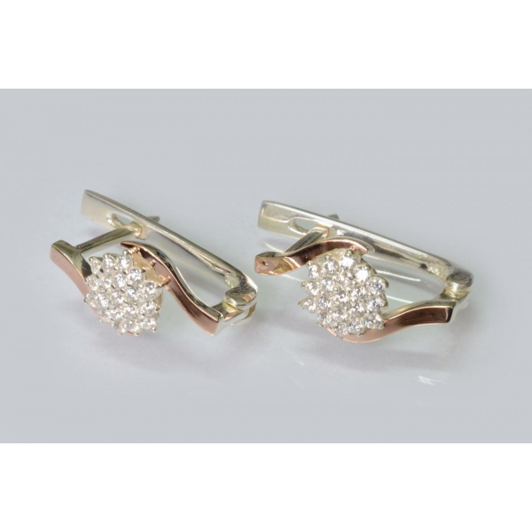 Серебряные серьги с золотыми пластинами (188с)