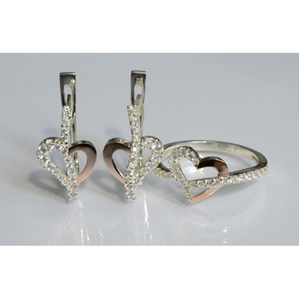 Серебряный набор с золотыми пластинами (189)