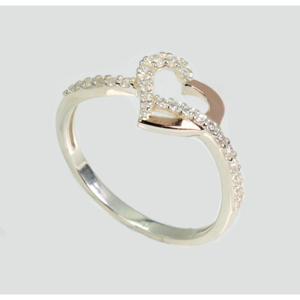 Серебряное кольцо с золотыми вставками (189к)