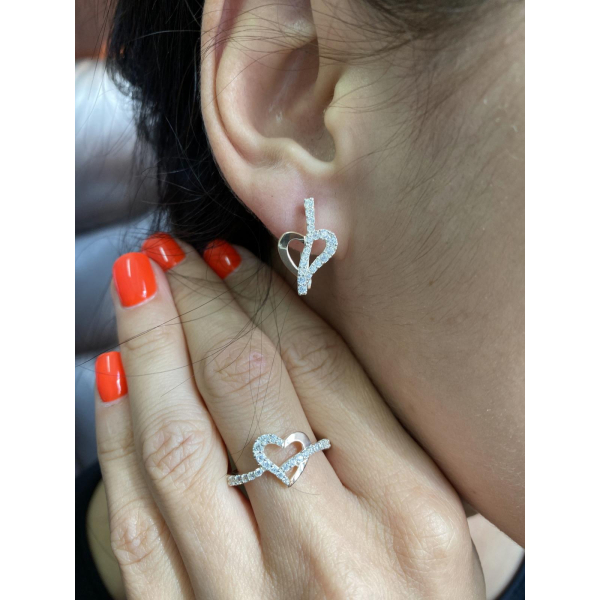 Серебряные серьги с золотыми пластинами (189с)