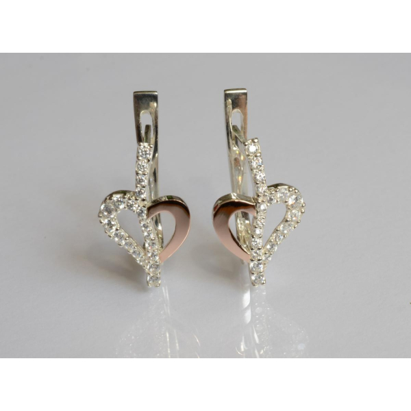 Серебряные серьги с золотыми пластинами (189с)