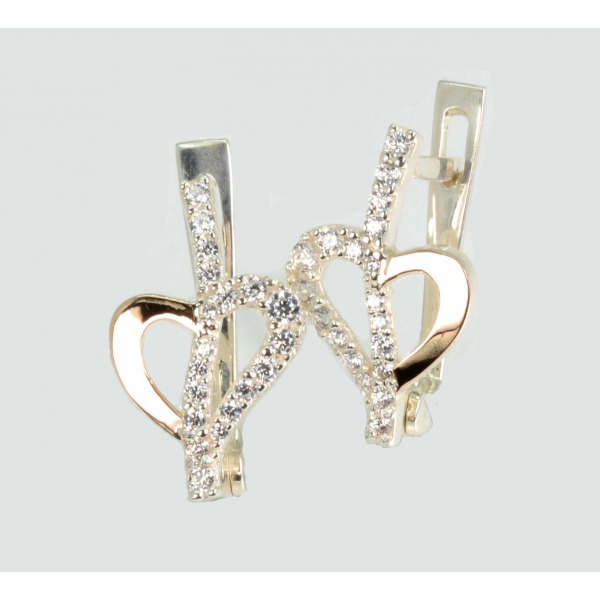 Серебряные серьги с золотыми пластинами (189с)