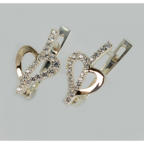 Серебряные серьги с золотыми пластинами