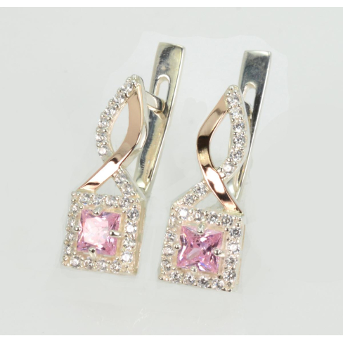 Серебряные серьги с золотыми пластинами